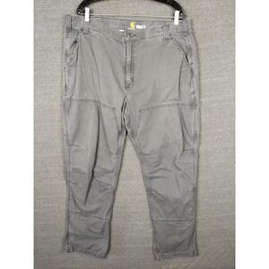 Carhartt Pants Mens 40x34 Gray Relaxed Fit Double Knee Workwear Utility Canvas